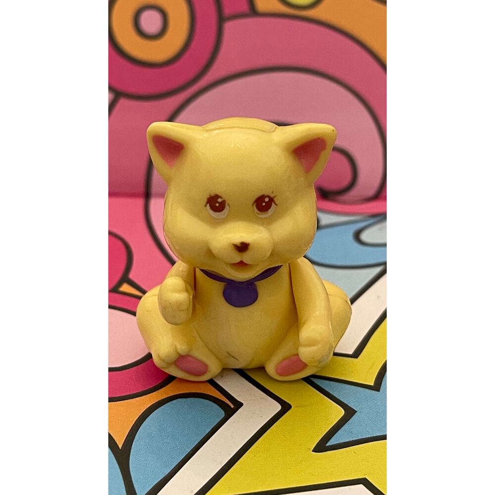 Vintage Itzy Bitzy Pals Yellow Cat Sitting 2"